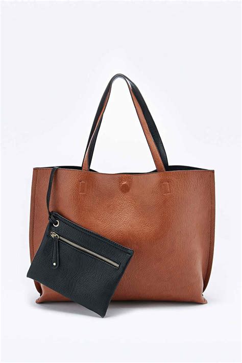 oversized vegan leather tote bag